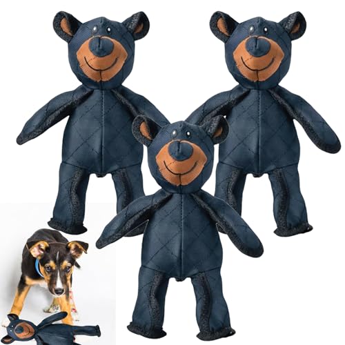 Nimedala Unbreaka Bear, Unbreaka Bear Hundespielzeug, Unzerstörbares Bären-Hundespielzeug, Robustes Hundespielzeug, Interaktives Plüschspielzeug (3Pcs) von Nimedala