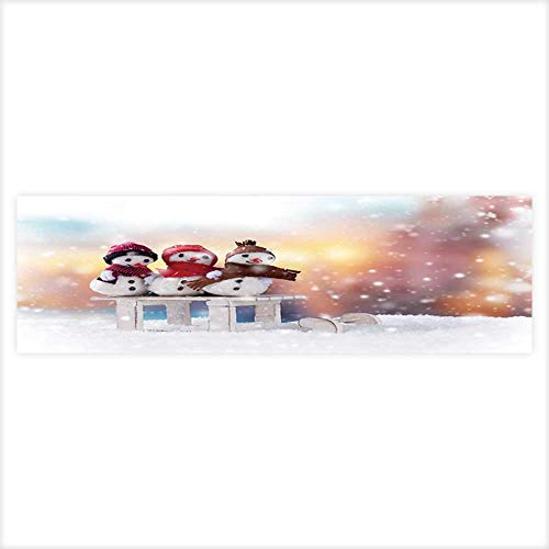 NineHui Aquarium-Hintergrund-Aufkleber für Winter, Landstraße Winter, Schneefall, 60 x 30 cm, L23.6 x H19.6, Color15 von NineHui