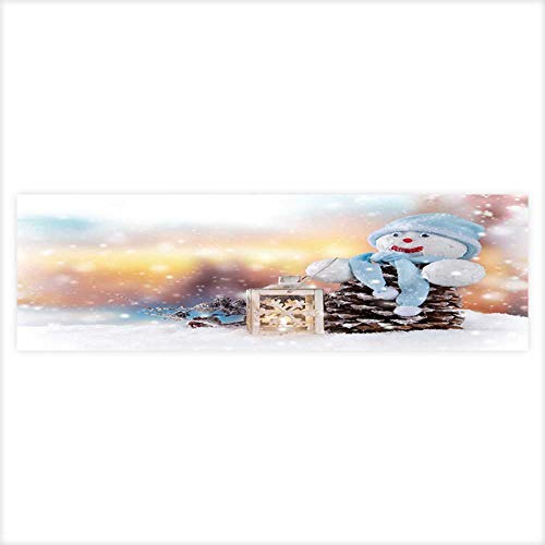 NineHui Aquarium-Hintergrund-Aufkleber für Winter, Landstraße Winter, Schneefall, 60 x 30 cm, L29.5 x H19.6, Color14 von NineHui