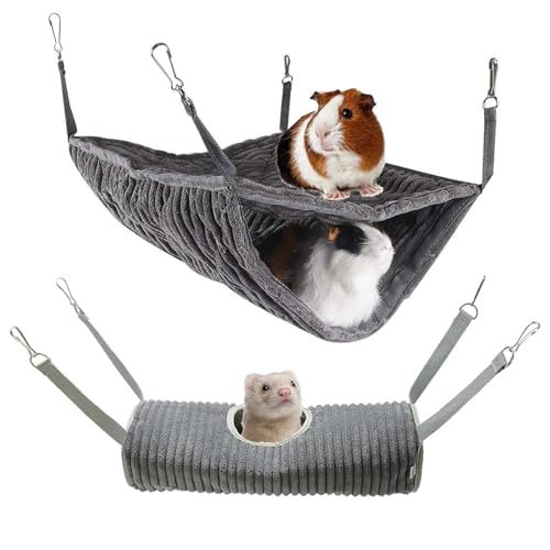 Hängematte für Kleintiere, Hängematte für Frettchen, Hängematten und Tunnel, Hamster, Eichhörnchen, Zuckergeschirr, Meerschweinchen, Frettchenzubehör, versteckte Tunnel, hängende Tunnel, Rohrspielzeug von Ninesun