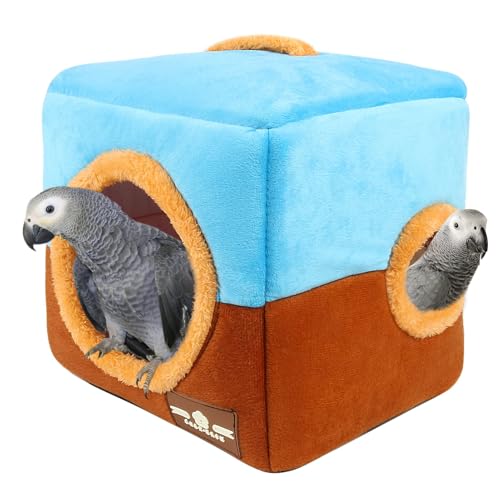 Ninesun Großes Papageiennest – Winter-warme Vogelhütte, zum Aufhängen, Vogelhaus, Käfig, Versteck für große Vögel, Amazon-Papageien, Graue Kakadus, Aras 28 * 28cm von Ninesun