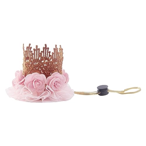 Nishine Chic Elastische Khaki Krone Tiara Stirnband für Haustier Krone Haarband Kostüm (Rosa) von Nishine