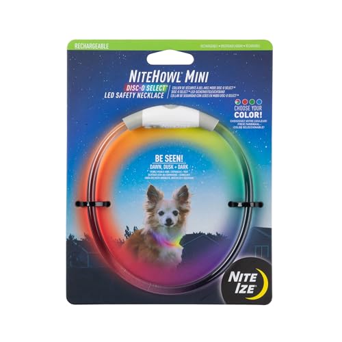 Nite Ize, Inc. NHOMR-07S-R3 NiteHowl Mini-LED-Sicherheits-Disc-O Select, beleuchtete Haustier-Halskette für kleine Welpen, wählen Sie farbwechselndes Hundehalsband von Nite Ize