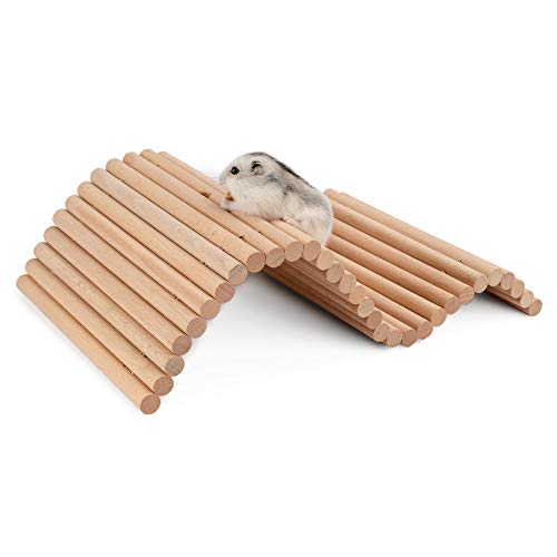 Niteangel Hamster Kletterleiter Holz Hängebrücke für Meerschweinchen Ratten Igel Rennmäuse Maus Zuckergleiter und andere Kleintiere (Mittel) von Niteangel