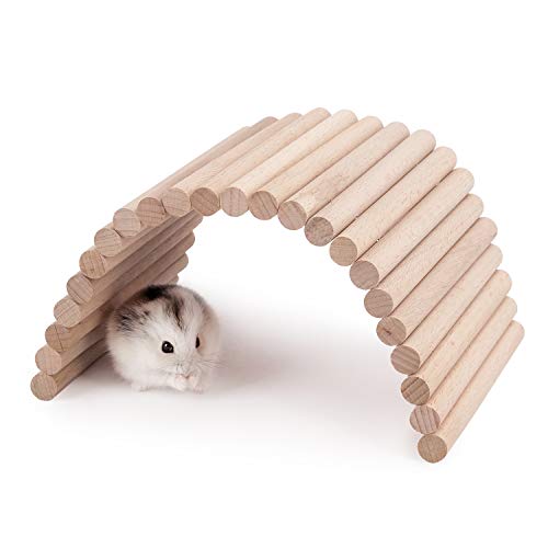 Niteangel Hamster Kletterleiter Holz Hängebrücke für Meerschweinchen Ratten Igel Wüstenmäuse Zuckergleiter und andere Kleintiere, 11.4" x 5.9" von Niteangel