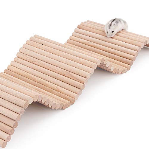 Niteangel Hamster Kletterleiter Holz Hängebrücke für Meerschweinchen Ratten Igel Rennmäuse Maus Zuckergleiter und andere Kleintiere (groß) von Niteangel