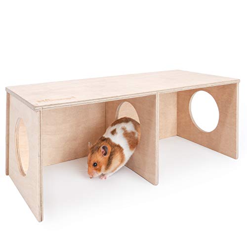 Niteangel Hamster Secret Peep Schuppen 2-Kammer Versteck & Tunnel Erkundungs-Spielzeug, Small - for Dwarf Hamster (L) von Niteangel