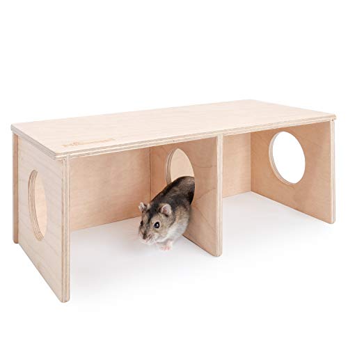 Niteangel Hamster Secret Peep Schuppen 2-Kammer Versteck & Tunnel Erkundungs-Spielzeug, Small - for Dwarf Hamster (S) von Niteangel
