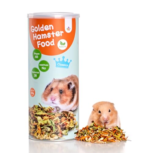 Niteangel Hamster-Snacks und Leckerlis Spielzeug - Natürlicher Leckerbissen für Zwerghamster, Syrische Hamster, Robo Hamster, Gerbils, Mäuse (Classics 500g Golden Hamster Food) von Niteangel