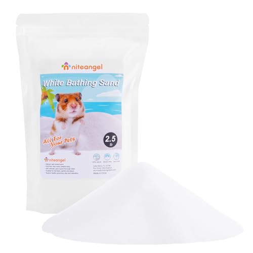 Niteangel Hamster Wüstenbad Sand | Staubfreier Badesand oder Streusand für Hamster, Chinchillas, Gerbils, Mäuse, Degus oder andere kleine Haustiere (Weißer Sand, 1kg) von Niteangel