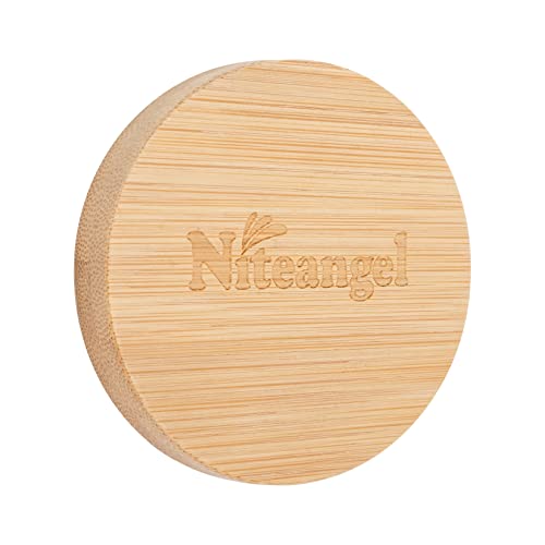 Niteangel Hamsterrad-Zubehör – passend für Niteangel Super-Silent Wheel Serie | Acrylrad-Serie | Cloud-Wheel-Serie | Holzrad-Serie (Bambus-Logoabdeckung – für kleine & mittelgroße Mittel) von Niteangel