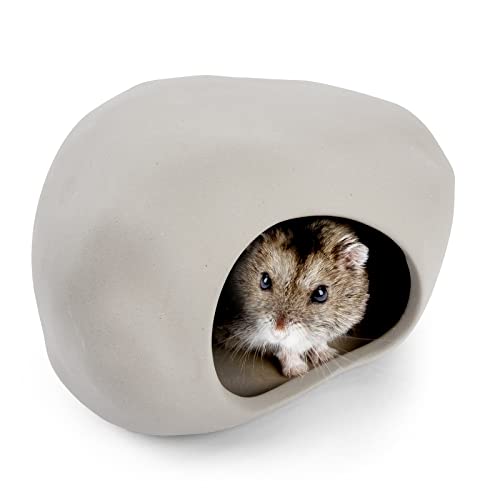 Niteangel Keramik-Hamster-Habitat-Versteck für syrische Zwerghamster, Mäuse, Rennmäuse, Lemmings oder andere ähnlich große kleine Haustiere (steinförmig – für Zwerge) von Niteangel