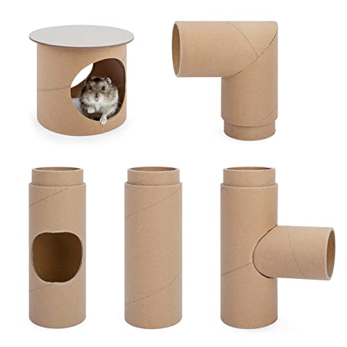 Niteangel Kreativer & Composable Hamstertunnel – DIY & Build Unique Tube Burrow als Versteck für kleine Tiere wie Hamster, Maus, Rennmäuse, Mäuse (ganzes Tunnel-Set, roh) von Niteangel