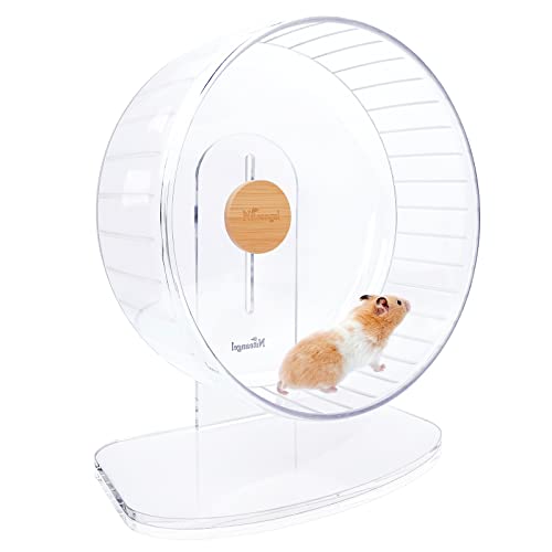 Niteangel Super-leise Hamsterräder - Leise Spinner-Hamsterräder mit verstellbarem Ständer für Zwerghamster, Gerbils, Mäuse oder andere kleine Tiere (XL, Transparent) von Niteangel