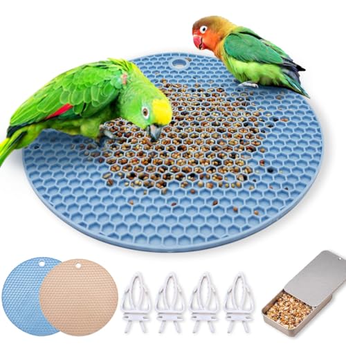 Niwaes 7-teiliges Vogel-Puzzle-Spielzeug-Set aus Silikon, für Vögel, langsames Füttern, Papageienkäfig, Futterclip, Vogelanreicherung, Futterspielzeug, für Sittiche, Nymphensittiche, Wellensittiche, von Niwaes