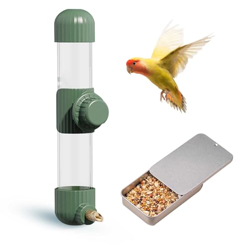Niwaes Vogeltränke Bewässerung, Papagei Trinkgerät, Sittich Wasserspender Grün 280ml von Niwaes