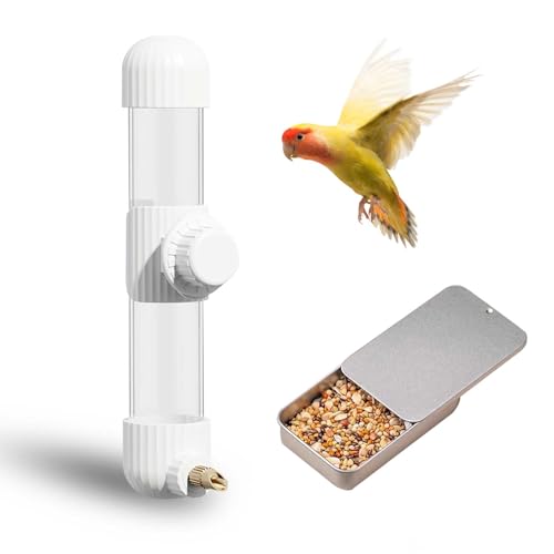 Niwaes Vogeltränke Tränke Tränke Sittich Wasserspender für Käfig Vogel Trinkflasche Papagei Automatisches Trinkgerät für Wellensittiche Nymphensittiche Lovebirds Kanarienfinken (Weiß/220.0 g) von Niwaes