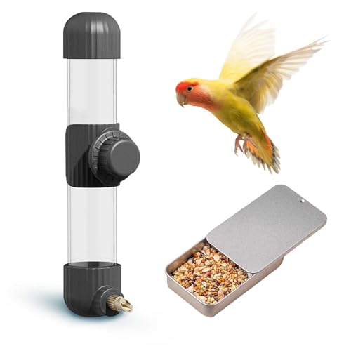 Niwaes Wasserspender für Papageien, automatische Vogel-Wasserfütterung, Schwarz, 280 ml von Niwaes
