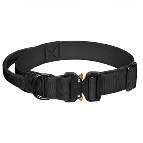 Niwugady Hundehalsband, verstellbar, Nylon, mit Kontrollgriff, feste Schnalle, feuchtigkeitsableitend, Hundehalsband für große Jungen, Mädchen, Hunde, Größe L 3,8 x 43–55 cm von Niwugady