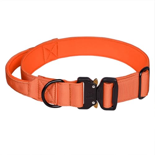 Niwugady Hundehalsband, verstellbar, Nylon, mit Kontrollgriff, feste Schnalle, feuchtigkeitsableitend, Hundehalsband für große Jungen, Mädchen, Hunde, Größe L 3,8 x 43–55 cm von Niwugady