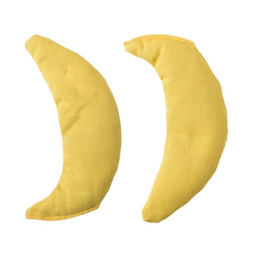 Niwugady Katzenspielzeug, Bananenform, interaktives Kätzchen-Trainingsspielzeug, Obst-Katzenminze-Kissen, Kauspielzeug für den Innenbereich, Gelb, 15 x 7 cm, 40 g, Gelb von Niwugady