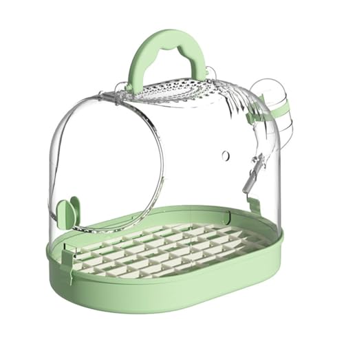 Niwugady Tragbarer Tierkäfig, transparent, kleine Haustier-Handtasche mit Wasserspender für Hamster, Meerschweinchen, Vogel, Schildkröte, Kaninchen, Vogel, Grün von Niwugady