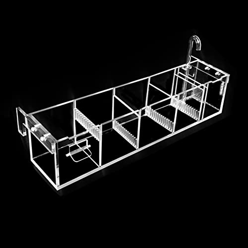 Niwugady Transparente Acryl-Aquarium-Filterboxen, mehrschichtiger Aquarium-Filter, leiser externer hängender Wasserreiniger, wandmontiertes Aquarium-Filtrationssystem von Niwugady