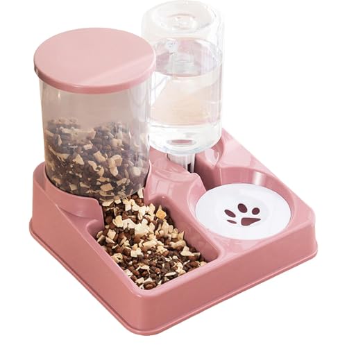 CAT Automatic Feeder-2-in-1 Haustier Wasserspender, Hunde Automatischer Fütterungsspender | Einfach Zu Reinigende Fütterungsstation, Abnehmbare Hundefutterfuttermittelschale Trockenfutter Wasserfutter von Nixiara