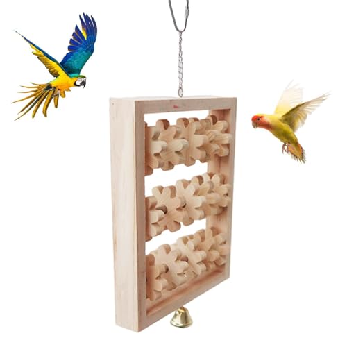 Nixiara SALAKEET HOLKEN Toy, hölzerner Vogelkauen Spielzeug - SALAKEET Natural Holder Block Toy | Natürlicher dekorativer -Bissen -Block für kleine Haustier Vogel Cockatiel Conures von Nixiara