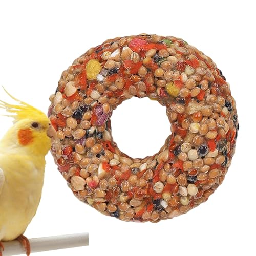 Nixiara Vogelleckerlis,Spielzeug Für Wellensittiche | Donut-förmiger Beißring Mit Körner Snacks Für Training, Beschäftigung Und Futtersuche Für Unzertrennliche Nixiara Vogelleckerlis,Spielzeug Für Wellensittiche | Donut-förmiger Beißring Mit Körner Snacks Für Training, Beschäftigung Und Futtersuche Für Unzertrennliche von Nixiara