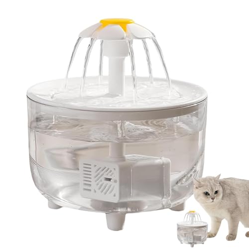 Automatischer Haustierbrunnen, Wasserspender für Hunde, 100 ml, Blumenmuster, automatischer Futterspender, leise, lebensmittelecht von Nixieen