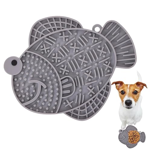 Hunde Leckmatte - Leckpads Welpe Leckmatte Fischform Leckmatte - Welpe Anreicherung Spielzeug, Hund Leckpad mit Saugnapf für Kleine Hunde, Katze von Nixieen