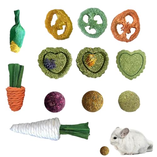 Nixieen Bunny Chew Toys - Meerschweinchen Heuhase Kauspielzeug | Häschen Kauspielzeug Set, Kaninchen Anreicherung Spielzeug, Haustier Spielzeug für Hamster Chinchilla Rennmäuse Schweine von Nixieen