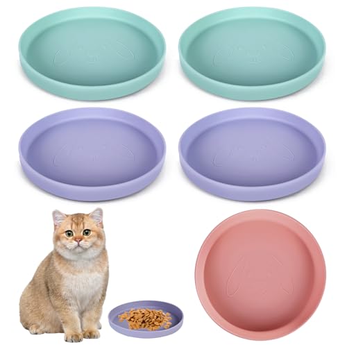 5 Pcs Futternapf Für Katzen, Fressnapf Katze, Futternapf Katze Katzen Futternapf Silikon Futternäpfe Für Katzen Katzennäpfe Silikonnapf Breit Rutschfester Trinknapf Für Trockenfutter Und Nassfutter von Nizirioo