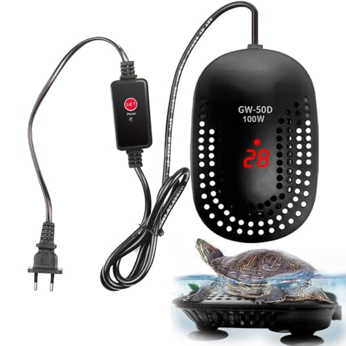 Nizirioo 100W justierbare Aquarium Heizung Digitaler Aquarienheizer Aquarien Regelheizer Digital Fish Tank Heizung mit LED-Anzeige mit Schutzabdeckung und Controller für Fisch und Schildkröte 50-120L von Nizirioo