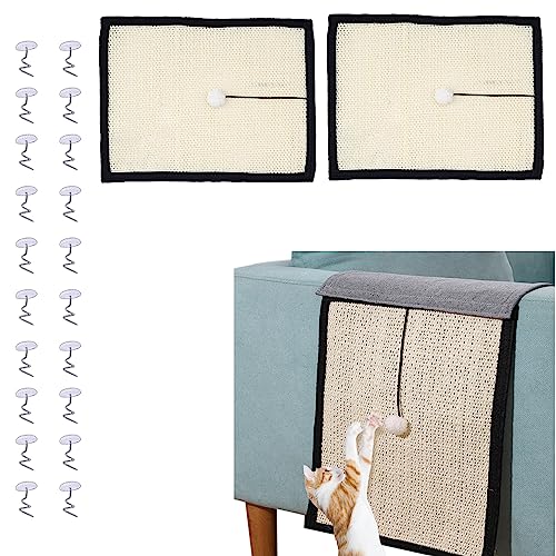 Nizirioo Katzen Kratzmatte Kratzschutz Sofa: 2pcs Kratzmatte für Katzen, Sisal Kratzteppich 41 x 30 cm, Kratzpads Schützen Sisal Kratzbrett Wand Sisalteppich für Kratzpads Matte Kratzmatten von Nizirioo