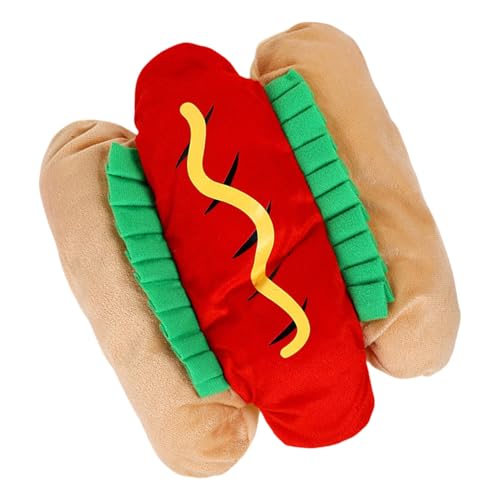 Hot Dog Kostüm für Haustiere, lustiges Hunde-Cosplay-Outfit, Futter-Hundekostüm, multifunktionaler Hundemantel, mit Hot Dog-Design mit Burger, Cosplay-Zubehör für Haustier-Fotoshootings und von Nkmujil