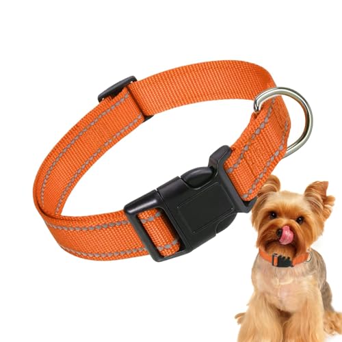 Hundehalsband aus Nylon – Komforthalsband für Hunde, verstellbare Nylon-Schnalle, Hundehalsband, Nylon, atmungsaktiv, bequem für verschiedene Hunde von Nkmujil