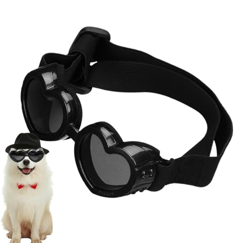 Hundesonnenbrille, Augenschutz für Hunde, kleine Hunde, herzförmige Welpenbrille, Augenschutzbrille, verstellbarer Riemen, Hundesonnenbrille, Hundebrille mit verstellbarem Riemen von Nkmujil