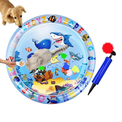 Katzen-Wassermatte, Haustier-Kühlkissen, sensorisches Spielzeug, verschleißfeste Spielmatten Katzen, kleine Hunde, lustige interaktive Kühlung für den Innen- und Außenbereich, PVC, 100 cm, 65 x 65 x 5 von Nkmujil