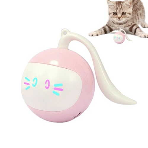 Katzen- und Hundeballspielzeug, selbstdrehender Ball, integriertes LED-Licht und 360-Grad-Drehung, dieser automatisch rollende Jagdball bietet endlosen Spaß für Ihre Katze von Nkmujil