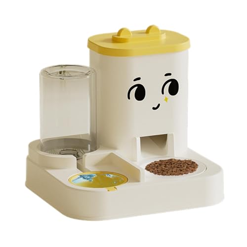 Katzenfutter und Wasserspender, 2 in 1 Haustier Wasserspender Große Kapazität Automatischer Katzenfutterspender Automatischer Katzenfutterspender Indoor Katzenfutterspender Tierfutter und von Nkmujil