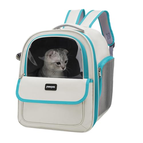 Katzentrage-Rucksack | Katzenrucksack Reisetasche | Belüfteter Katzenrucksack | Bequeme Und Belüftete Tragetasche Für Kleine Und Mittelgroße Katzen, Welpen, Hunde, Reisen, Wandern, Spazierengehen, Cam von Nkmujil