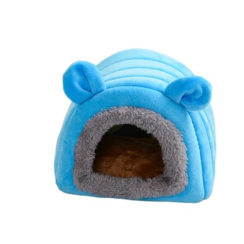 Nkmujil Cozy Hamster Winter Warm House, Small Animal Sleeping Nest, Soft Pet Bed for Hamsters, Warm Plush Hamster Bed 6.69x6.69x5.91 for Parrots, Hedgehogs, Hamsters (Blue, Brown, Gray) von Nkmujil