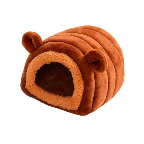 Nkmujil Cozy Hamster Winter Warm House, Small Animal Sleeping Nest, Soft Pet Bed for Hamsters, Warm Plush Hamster Bed 6.69x6.69x5.91 for Parrots, Hedgehogs, Hamsters (Blue, Brown, Gray) von Nkmujil