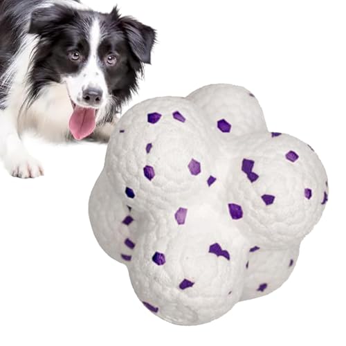 Nkmujil Dog Chew Ball, Safe Dog Toy, Sturdy Puppy Chew Ball, Lightweight Dog Balls with Lightweight and Safe Design for Easy Carrying and Gentle Their Teeth (White, Yellow) von Nkmujil