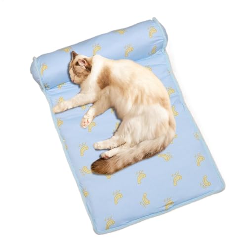 Nkmujil Kühlbett für Hunde, Eisseide, weich, waschbar, Katzenmatten, atmungsaktives Kätzchen-Eiskissen, niedliche Schlafunterlage, Welpen-Kühldecke mit Kissen für Sommerentlastung, 60 x 40 x 15 cm Nkmujil Kühlbett für Hunde, Eisseide, weich, waschbar, Katzenmatten, atmungsaktives Kätzchen-Eiskissen, niedliche Schlafunterlage, Welpen-Kühldecke mit Kissen für Sommerentlastung, 60 x 40 x 15 cm von Nkmujil