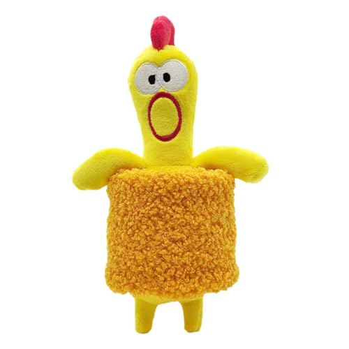 Plüsch Huhn Spielzeug Welpen Leckerli Spender Slow Feeder Spielzeug Huhn Wear Schal Design Geistig stimulierendes Hundespielzeug Sound Enhanced Pet Toy Interaktives Huhn Spielzeug Hund von Nkmujil