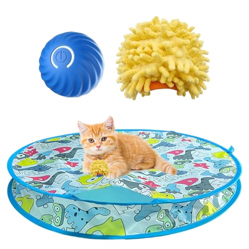 Nkmujil Versteckspiel Fangspielzeug Katzenspielzeug Ball Kätzchen Übung Spielzeug Interaktives Katzenspielzeug Katze Aktivitätsspielzeug Engagierendes Katzenspielzeug 70cm/27.5" Katzenspielzeug Ball von Nkmujil