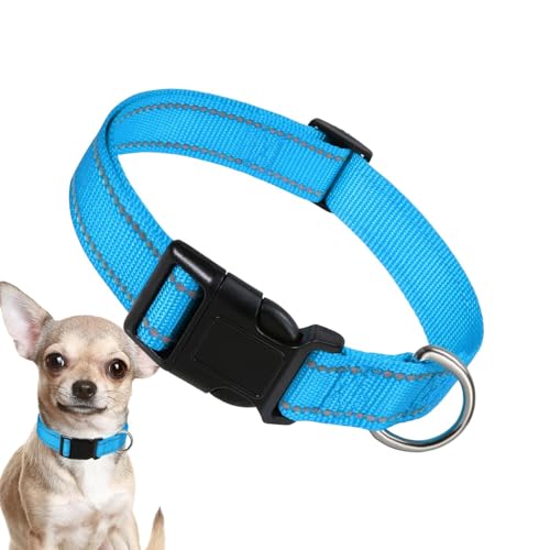 Nylon Hundehalsband | Reflektierendes Haustier Halsband - Nylon Hundehalsband, Hund Komfort Halsband Atmungsaktiv, Bequem für Große Katze, Kleine Hunde von Nkmujil